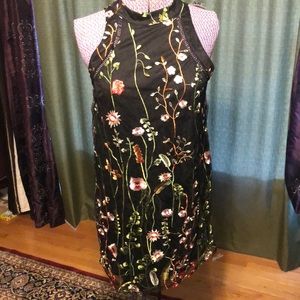 Est 1946 embroidered black dress size M